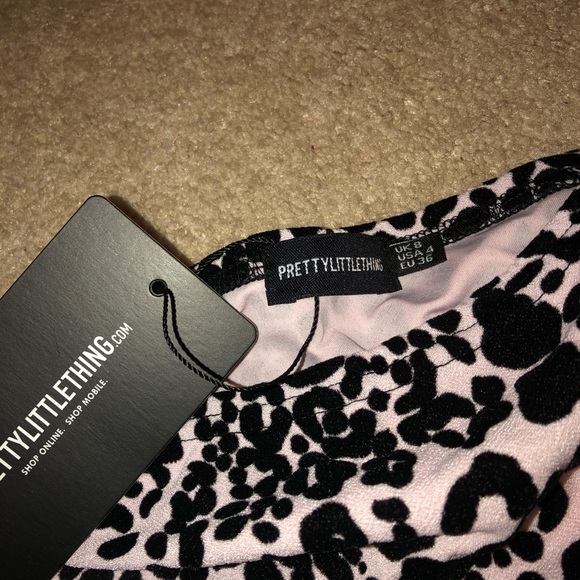Dusty Pink Leopard Bardot Top - Picture 4 of 5
